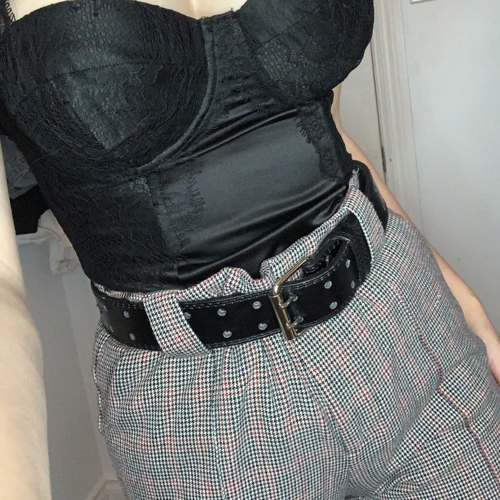 Black / Red Houndstooth Pants
